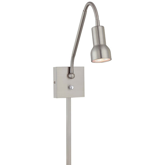 George Kovacs Save Your Marriage 1-Light Wall Sconce | Contemporary Brushed Nickel | Bedroom & Hallway Accent Light | 26 in H, 4.5 | Model P4401-084