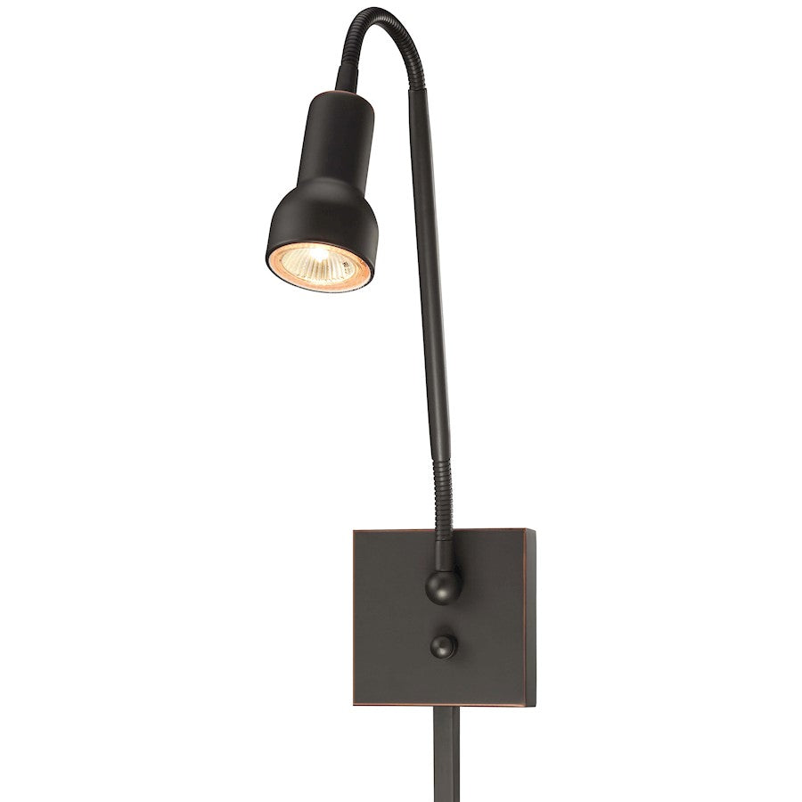 George Kovacs Save Your Marriage 26in 1-Light Task Wall Sconce | Sable Bronze Patina | Bedroom Reading Light | 7 x 4.5 x 25.5 in | Model P4401-467