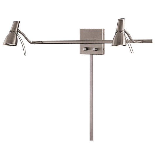 George Kovacs Second Marriage 24in 2-Light Task Wall Sconce | Brushed Nickel | Bathroom Vanity Light | 12 x 24.25 x 4.75 in | Model P4440-084