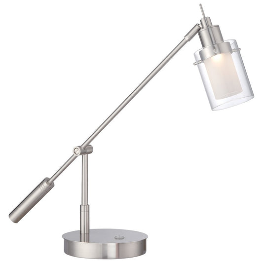George Kovacs Task Table LED Lamp | Traditional Brushed Nickel Metal | Desk & Office Task Light | 7 x 20 x 8 in, Dimmable LED | Model P4516-084