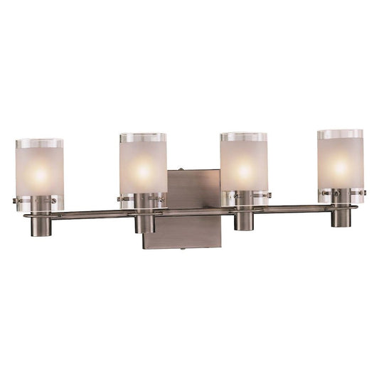 George Kovacs Chimes 22in 4-Light Bathroom Vanity Light | Contemporary Antique Nickel | Bathroom Vanity | 6 x 22 x 8 in | Model P5004-056