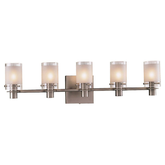 George Kovacs Chimes 29in 5-Light Bathroom Vanity Light | Contemporary Antique Nickel | Bathroom Vanity | 6 x 29 x 8 in | Model P5005-056