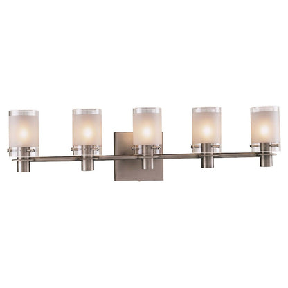 George Kovacs Chimes 29in 5-Light Bathroom Vanity Light | Contemporary Antique Nickel | Bathroom Vanity | 6 x 29 x 8 in | Model P5005-056