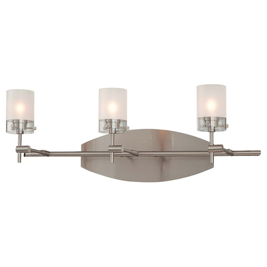 George Kovacs Shimo 22in 3-Light Bathroom Vanity Light | Contemporary Brushed Nickel | Bathroom Vanity | 12 x 22 x 8 in | Model P5013-084