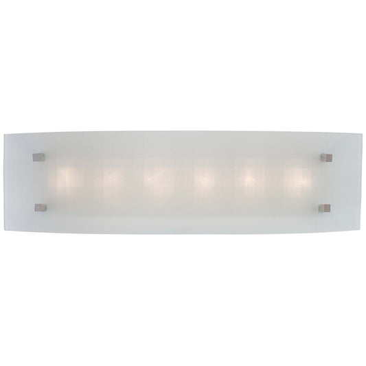 George Kovacs Pillow 24in 6-Light Bath Vanity | Contemporary Chrome and White Glass | Bathroom Vanity | 24 x 6 x 6 in | Model P5070-077