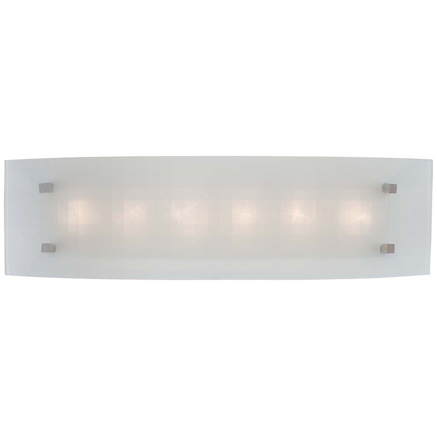 George Kovacs Pillow 24in 6-Light Bath Vanity | Contemporary Chrome and White Glass | Bathroom Vanity | 24 x 6 x 6 in | Model P5070-077