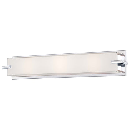 George Kovacs Cubism 24in 3-Light Vanity Light | Contemporary Chrome and Clear Mitered Glass | Bathroom Vanity | 24 x 4 x 5 in | Model P5216-077
