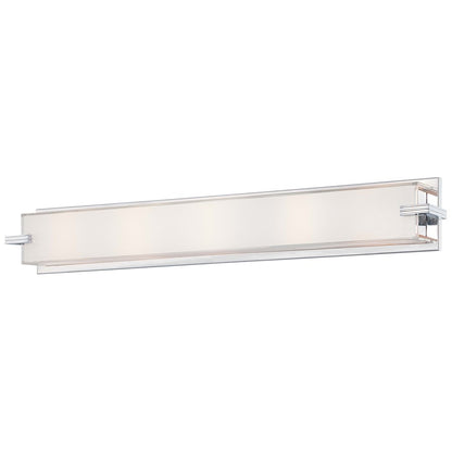 George Kovacs Cubism 30in 5-Light Vanity Light | Contemporary Chrome and Clear Mitered Glass | Bathroom Vanity | 30 x 3 x 5 in | Model P5217-077