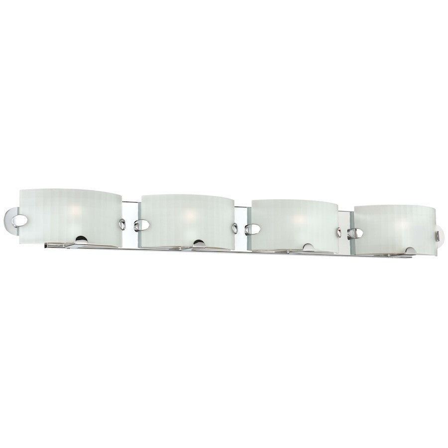 George Kovacs Pillow 42in 4-Light Bathroom Vanity Light | Contemporary Chrome and Clear Glass | Bathroom Vanity & Powder Room | W | Model P5254-077