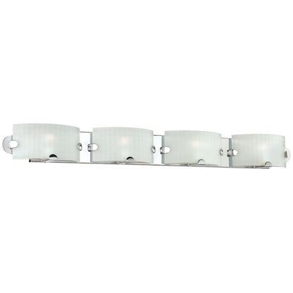 George Kovacs Pillow 42in 4-Light Bathroom Vanity Light | Contemporary Chrome and Clear Glass | Bathroom Vanity & Powder Room | W | Model P5254-077