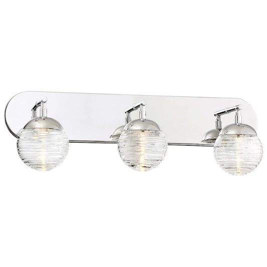 George Kovacs Vemo 24in 3-Light LED Bath Vanity Light | Polished Nickel and Clear Textured Glass | Bathroom Vanity | 24 x 6 x 8 in | Model P5273-613-L