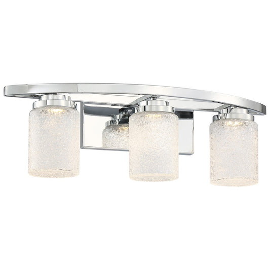 George Kovacs Brilliant 23in 3-Light LED Bath Vanity Light | Chrome and Clear Textured Glass | Bathroom Vanity | 23 x 6 x 8 in | Model P5323-077-L