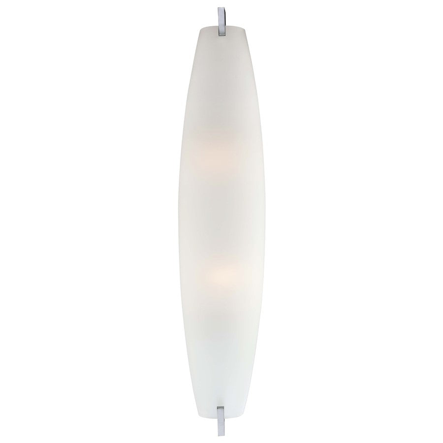 George Kovacs LED 24in 1-Light Wall Sconce | Chrome Contemporary | Hallway & Bathroom Accent | 4 x 5 x 24 in | Model P564-077-L