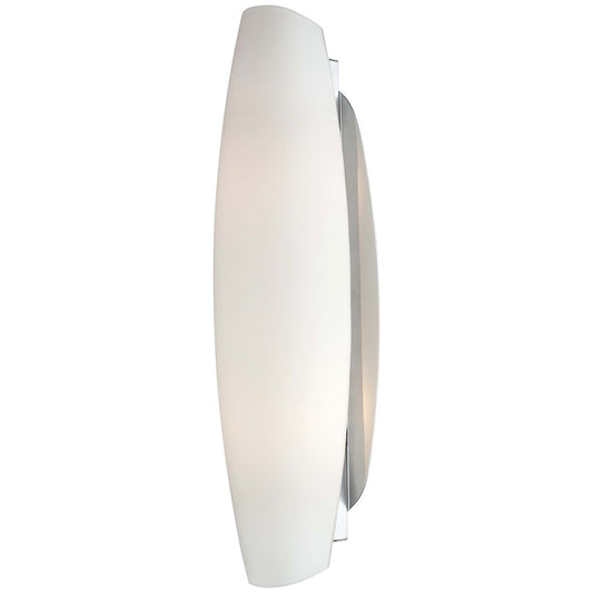 George Kovacs LED 16in 1-Light Wall Sconce | Contemporary Chrome Metal | Bathroom & Hallway Accent | 4 x 4 x 17 in | Model P565-077-L