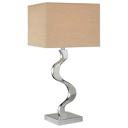 George Kovacs Portables 14in Table Lamp | Contemporary Chrome | Living Room & Bedroom Accent | 14 x 14 x 28 in | Model P729-077