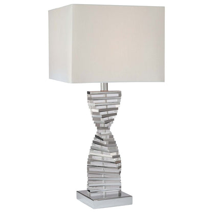 George Kovacs Portables 30in 1-Light Table Lamp | Chrome Contemporary | Living Room & Bedroom Accent | 14 x 14 x 30 in | Model P742-077