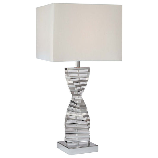 George Kovacs Portables 30in 1-Light Table Lamp | Chrome Contemporary | Living Room & Bedroom Accent | 14 x 14 x 30 in | Model P742-077