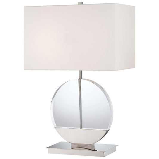 George Kovacs Portables 26in 2-Light Table Lamp | Polished Nickel Contemporary | Living Room & Bedroom Accent | 17 x 11 x 26 in | Model P764-613