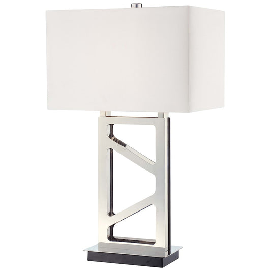 George Kovacs Table Lamp 30in 1-Light Table Lamp | Contemporary Polished Nickel | Living Room & Bedroom | 17 x 11 x 30 in | Model P795-613
