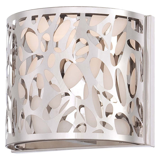 George Kovacs Layover 1-Light Bath Sconce | Contemporary Chrome and Etched Opal Glass | Bathroom Vanity | 6.5 x 7.5 x 6.25 in | Model P7981-077
