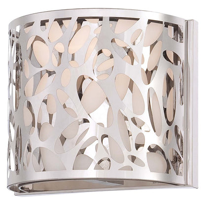 George Kovacs Layover 1-Light Bath Sconce | Contemporary Chrome and Etched Opal Glass | Bathroom Vanity | 6.5 x 7.5 x 6.25 in | Model P7981-077