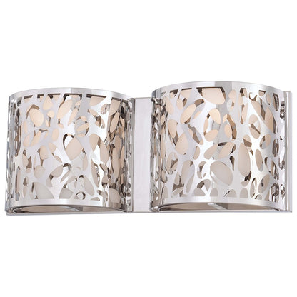 George Kovacs Layover 2-Light Bathroom Vanity Light | Contemporary Chrome and Etched Opal Glass | Bathroom Vanity & Powder Room | Model P7982-077