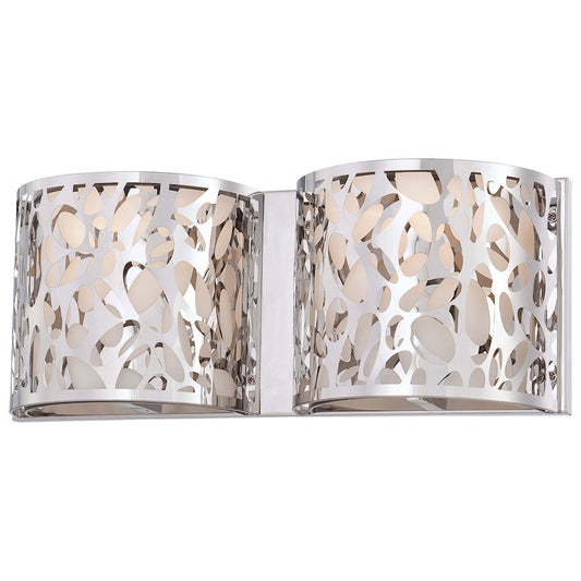 George Kovacs Layover 2-Light Bathroom Vanity Light | Contemporary Chrome and Etched Opal Glass | Bathroom Vanity & Powder Room | Model P7982-077