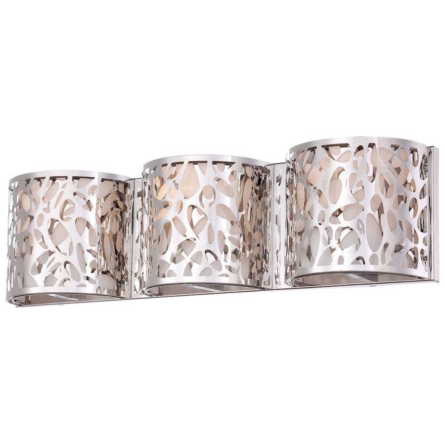 George Kovacs Layover 3-Light Bathroom Vanity Light | Contemporary Chrome and Etched Opal Glass | Bathroom Vanity & Powder Room | Model P7983-077