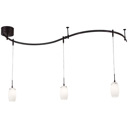 George Kovacs Lightrail 96in 3-Light Mini Pendant Rail Kit | Contemporary Sable Bronze Patina | Kitchen Island & Dining Room | Model P8003-1-467