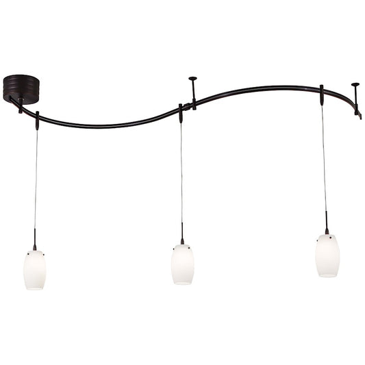 George Kovacs Lightrail 96in 3-Light Mini Pendant Rail Kit | Contemporary Sable Bronze Patina | Kitchen Island & Dining Room | Model P8003-1-467