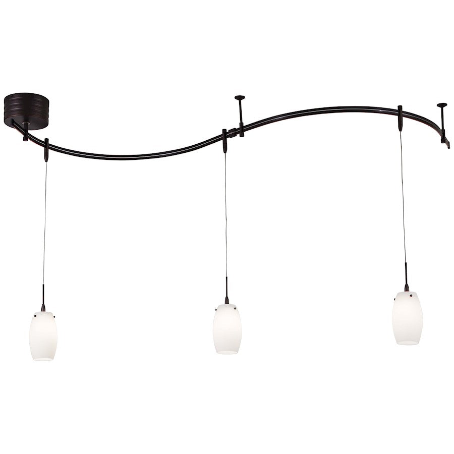 George Kovacs Lightrail 96in 3-Light Mini Pendant Rail Kit | Contemporary Sable Bronze Patina | Kitchen Island & Dining Room | Model P8003-1-467