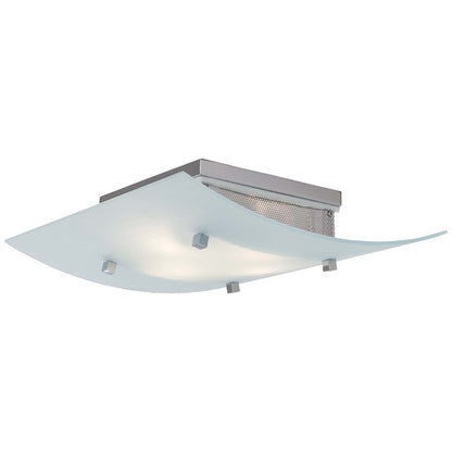 George Kovacs Pillow 16in 4-Light Flush Mount | Contemporary Chrome | Bedroom & Hallway Ceiling Light | 16 x 16 x 4 in | Model P8067-077