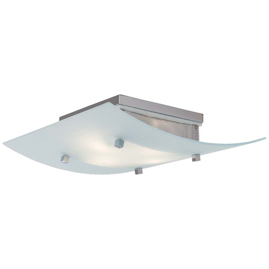 George Kovacs Pillow 16in 4-Light Flush Mount | Contemporary Chrome | Bedroom & Hallway Ceiling Light | 16 x 16 x 4 in | Model P8067-077