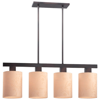 George Kovacs Kimono 31in 4-Light Island Light | Contemporary Antique Dorian Bronze | Kitchen Island & Dining Room | 31 x 6 x 12 in | Model P8084-615