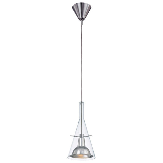 George Kovacs 8in 1-Light Mini Pendant | Contemporary Brushed Nickel | Kitchen Island & Hallway | 8 x 14 in | Model P8111-084