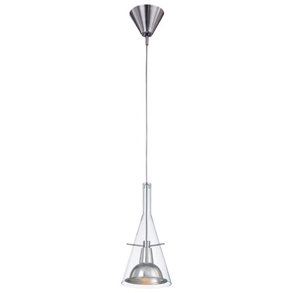 George Kovacs 8in 1-Light Mini Pendant | Contemporary Brushed Nickel | Kitchen Island & Hallway | 8 x 14 in | Model P8111-084