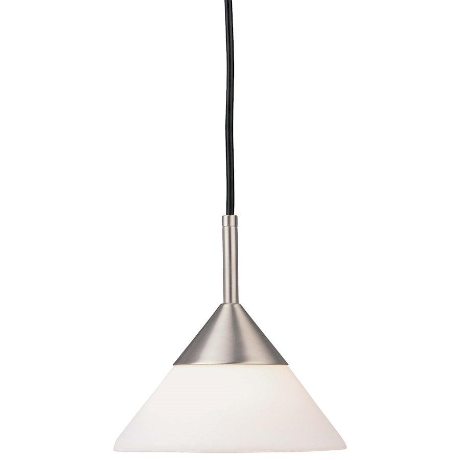 George Kovacs Cones 1-Light Mini Pendant | Contemporary Matte Brushed Nickel | Kitchen Island & Dining Room Accent | 8 x 8 in | Model P9528-603