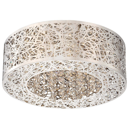 George Kovacs Hidden Gems 15in LED Flush Mount | Contemporary Chrome and Crystal | Bedroom & Hallway | 15 x 15 x 7 in | Model P980-077-L