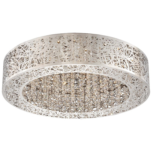 George Kovacs Hidden Gems 24in LED Flush Mount | Contemporary Chrome and Crystal | Living Room & Bedroom | 24 x 24 x 7 in | Model P981-077-L