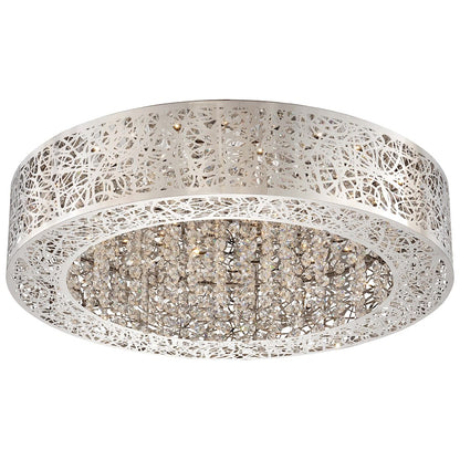 George Kovacs Hidden Gems 24in LED Flush Mount | Contemporary Chrome and Crystal | Living Room & Bedroom | 24 x 24 x 7 in | Model P981-077-L