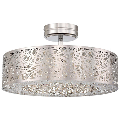 George Kovacs Hidden Gems LED Semi Flush Mount | Contemporary Chrome with Crystal Accents | Living Room & Bedroom Ceiling Light | Model P985-077-L