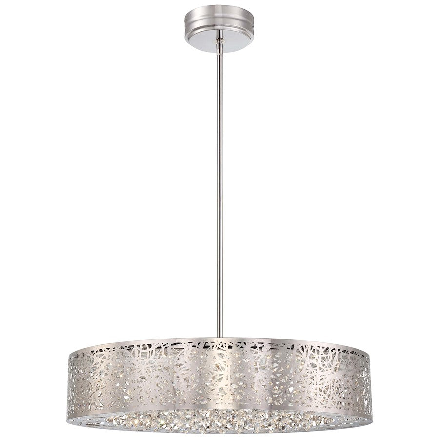 George Kovacs Hidden Gems 24in 1-Light LED Pendant | Contemporary Chrome and Crystal | Kitchen Island & Dining Room | Model P986-077-L