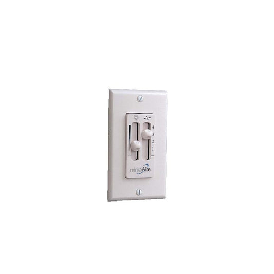 Minka Aire 106 Wall Control System | White Hardwired Fan & Light Dimmer | Bedroom & Living Room Fan Control | 4.75 x 2.75 x 4.75 in | Model WC106-WH