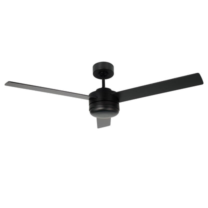 Millennium Lighting Trestwyn 52in 3-Blade 5CCT LED Ceiling Fan | Transitional Matte Black and Etched Acrylic | Bedroom | Model 1100LED-MBK-MBK