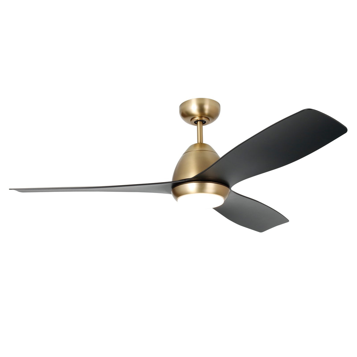 Millennium Lighting Kylpin 52in 3-Blade Ceiling Fan | Transitional Brass and Matte Black Acrylic | Bedroom & Kitchen | Model 1101LED-BR-MBK