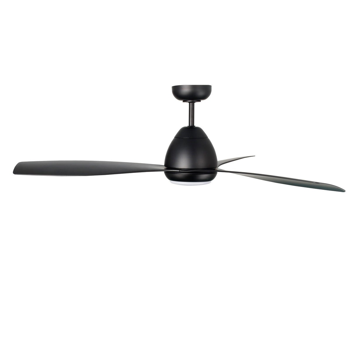 Millennium Lighting Kylpin 52in 3-Blade Ceiling Fan | Transitional Matte Black and Etched Acrylic | Bedroom & Kitchen | Model 1101LED-MBK-MBK