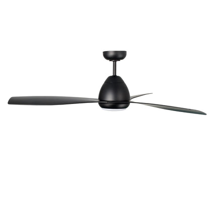 Millennium Lighting Kylpin 52in 3-Blade Ceiling Fan | Transitional Matte Black and Etched Acrylic | Bedroom & Kitchen | Model 1101LED-MBK-MBK