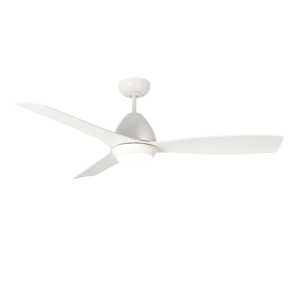 Millennium Lighting Kylpin 52in 3-Blade 5CCT LED Ceiling Fan | Transitional Matte White and Etched Acrylic | Bedroom & Living | Model 1101LED-MWW-MWW