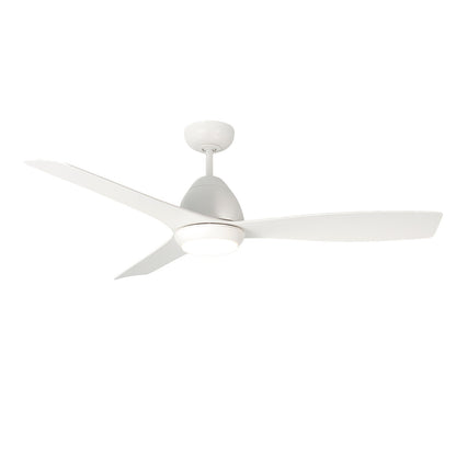 Millennium Lighting Kylpin 52in 3-Blade 5CCT LED Ceiling Fan | Transitional Matte White and Etched Acrylic | Bedroom & Living | Model 1101LED-MWW-MWW