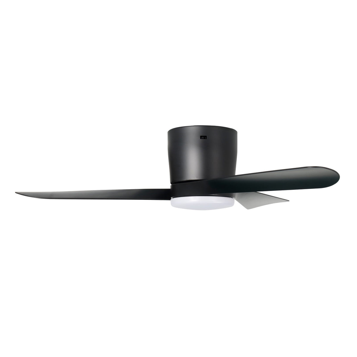Millennium Lighting Lockbourne 48in 3-Blade 5CCT LED Flush Mount Ceiling Fan | Transitional Matte Black and Etched PC | Model 1102LED-MBK-MBK